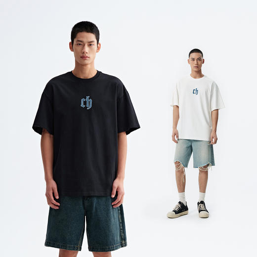 【贴布绣logo】CHINISM赤尘 黑色短袖T恤男夏季宽松半袖男士上衣 商品图4