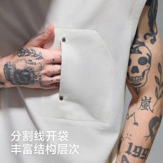 CHINISM赤尘 重磅255G纯棉坎肩背心男夏季运动简约宽松无袖T恤 商品图3
