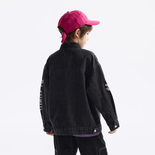 【MQD】童装男童牛仔外套2025春季新款儿童机车夹克宝宝刺绣上衣 商品图2