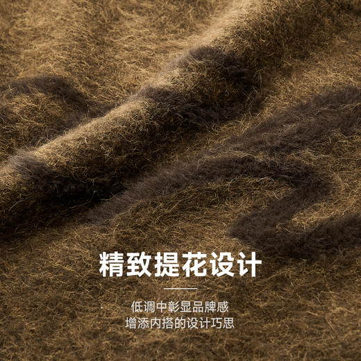 CHINISM折扣季 提花LOGO圆领毛衣男冬季美式羊毛针织衫男士上衣 商品图2