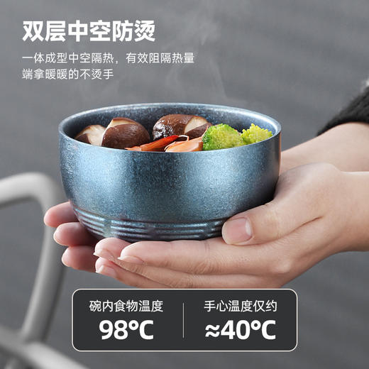 【纯钛碗】家用纯钛饭碗大号双层加厚吃饭碗高端餐厅餐具户外野餐露营钛碗 商品图3