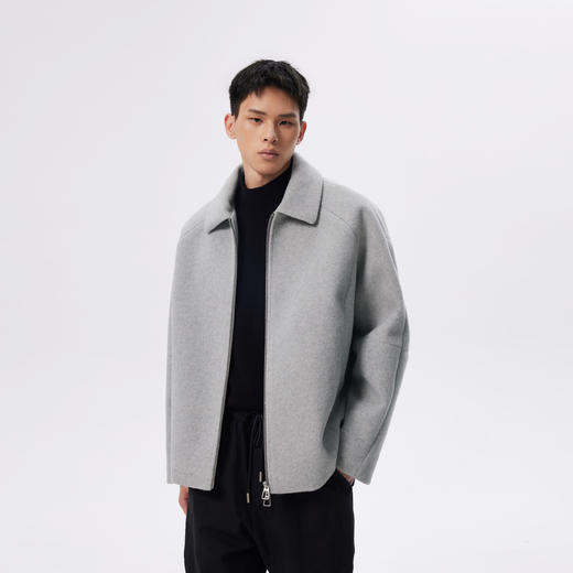 CHINISM赤尘 毛呢外套男冬季男士短款翻领美式高级加厚行政夹克 商品图2