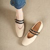 羊皮圆头拼色一字扣带，低跟浅口玛丽珍单鞋DTN-153-13 商品缩略图1