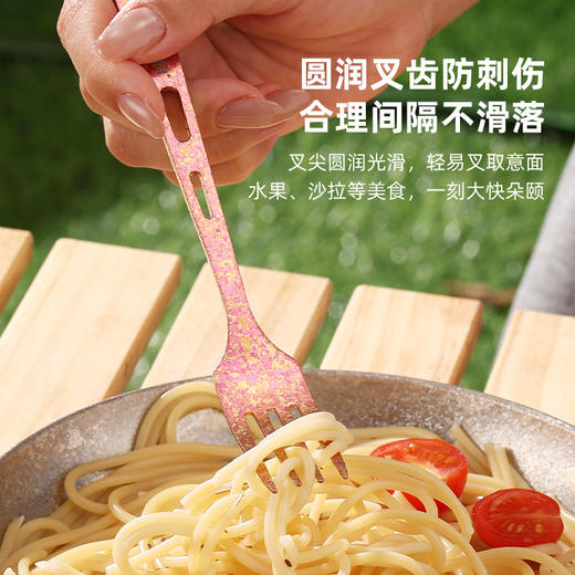 【纯钛便携餐具】户外纯钛刀叉勺筷子家用砂光收纳盒野营便携轻便旅游钛餐具批发 商品图5
