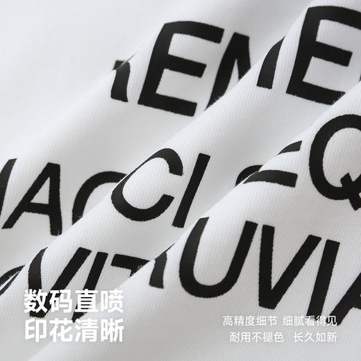 CHINISM赤尘 白色数码印花短袖T恤男夏季新款男士休闲纯棉半袖 商品图3
