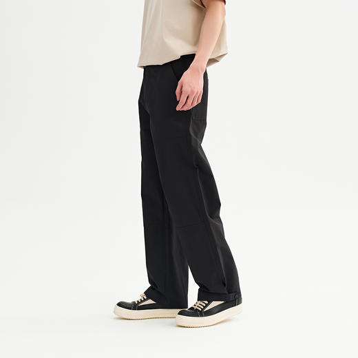 CHINISM赤尘 黑色直筒工装裤男春季新款男士休闲裤宽松基础款裤子 商品图3
