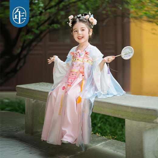 【华灯初上汉服裙】年衣童装汉服裙女童25秋季新款改良唐装儒裙中式华灯初上汉服裙 商品图1