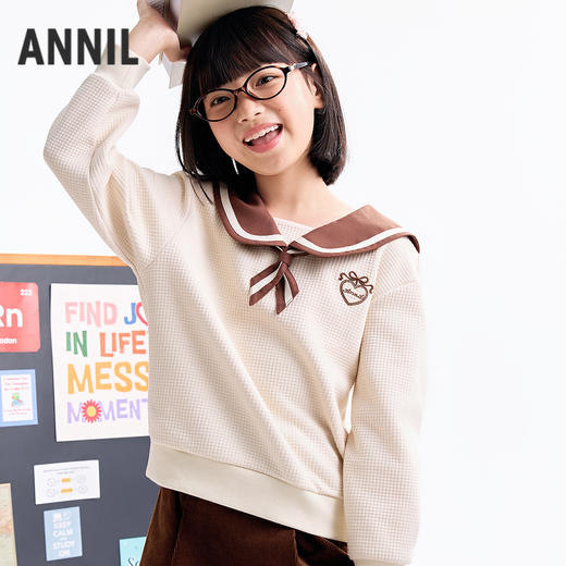 【实体店同款】女童翻领卫衣秋季新款安奈儿童装AG531301 商品图2