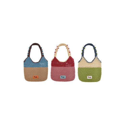 Tagi 机灵果子手工串木珠单肩编织包 商品图0