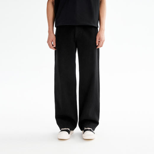 CHINISM赤尘 黑色酵素水洗直筒牛仔裤男春季新款宽松休闲男士裤子 商品图0