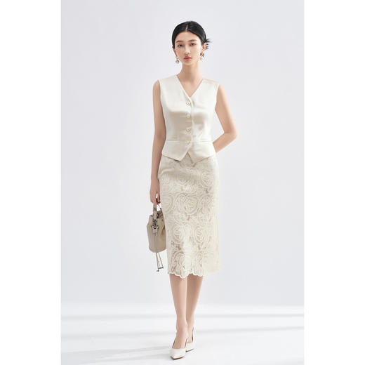 剩L/XL 【莱赛尔气质马夹】女秋季时尚高级感洋气通勤显瘦无袖百搭马夹4358 商品图3