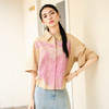 谜底印花衬衫短袖女2025秋季新款通勤百搭下摆收缩衬衣257MC7840 商品缩略图1