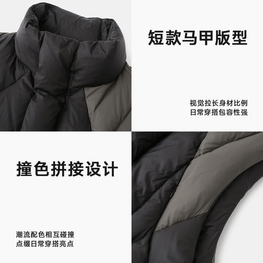 CHINISM赤尘 撞色分割羽绒马甲男冬季新款立领保暖撞色男士外套 商品图1