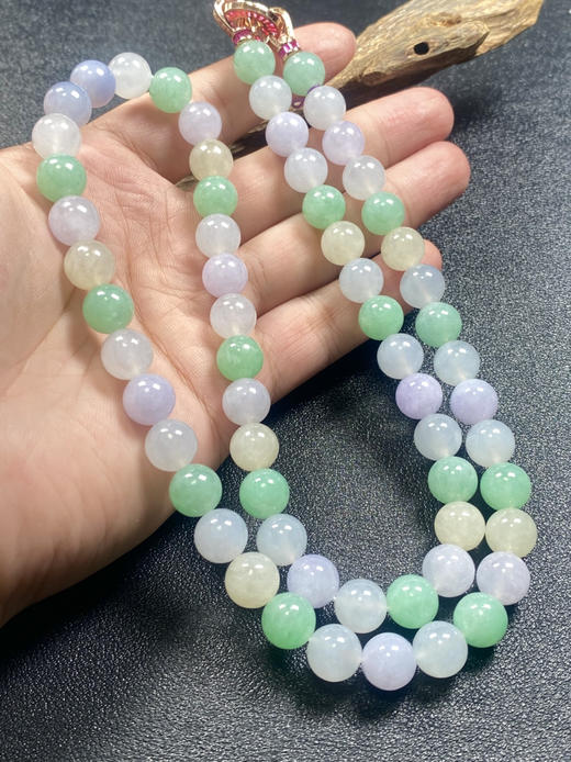 【FC0107】18K镶嵌翡翠多宝项链  珠圆玉润  冰润细腻 多巴胺系列 没拍出实物在美 商品图2