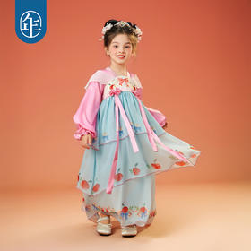 年衣童装汉服连衣裙女童25秋季新款中式长袖蛋糕裙月下花糖连衣裙