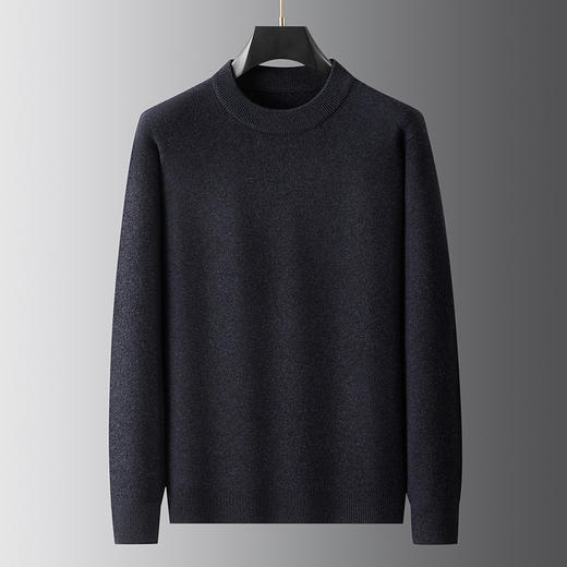 【DWP】【100%绵羊毛】大依优型大码男装秋冬新款加肥加大码圆领羊毛衫高品质男胖子毛衣打底衫弹力保暖 商品图6