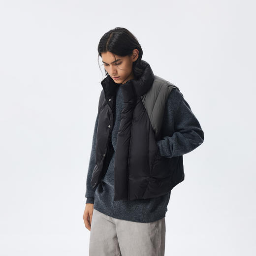 CHINISM赤尘 撞色分割羽绒马甲男冬季新款立领保暖撞色男士外套 商品图0