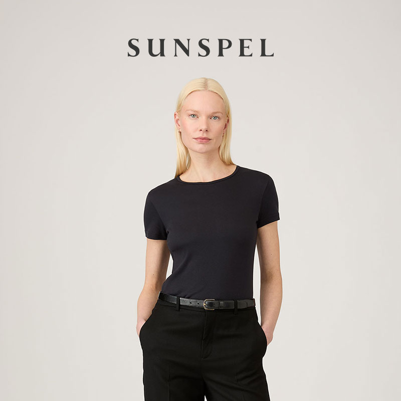 【海岛棉系列】SUNSPEL女士经典Sea Island棉宽松圆领T恤透气柔软