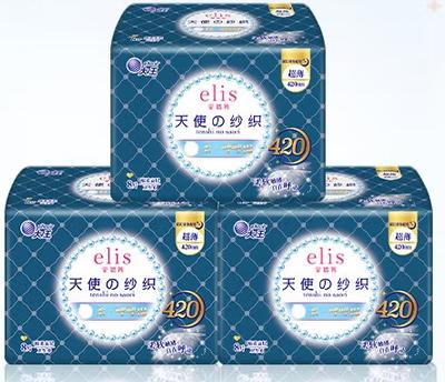 elis®大王 夜用卫生巾 天使纱织系列 超薄棉柔420mm-8片 商品图0