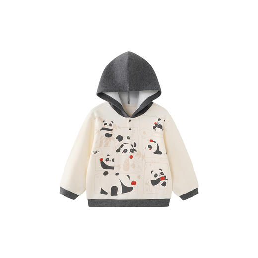 英氏男童连帽宽松上衣2025秋冬新款儿童长袖卡通熊猫休闲洋气卫衣 商品图4