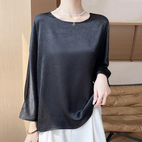 【两件立减39！】圆领垂感缎面衫｜穿上就是人间富贵花