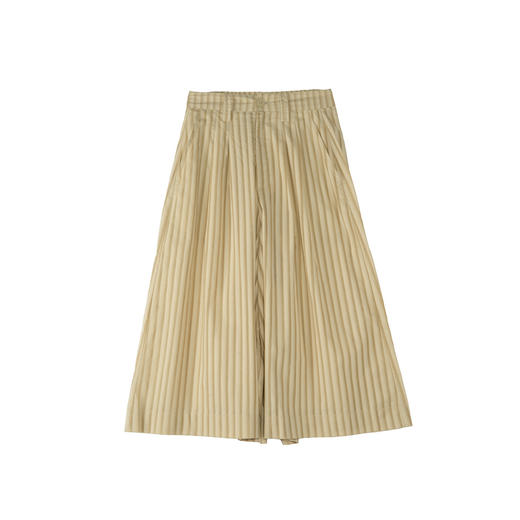 谜底条纹阔腿裤女2025夏季新款通勤气质高腰宽松八分裤25BMK5008 商品图4