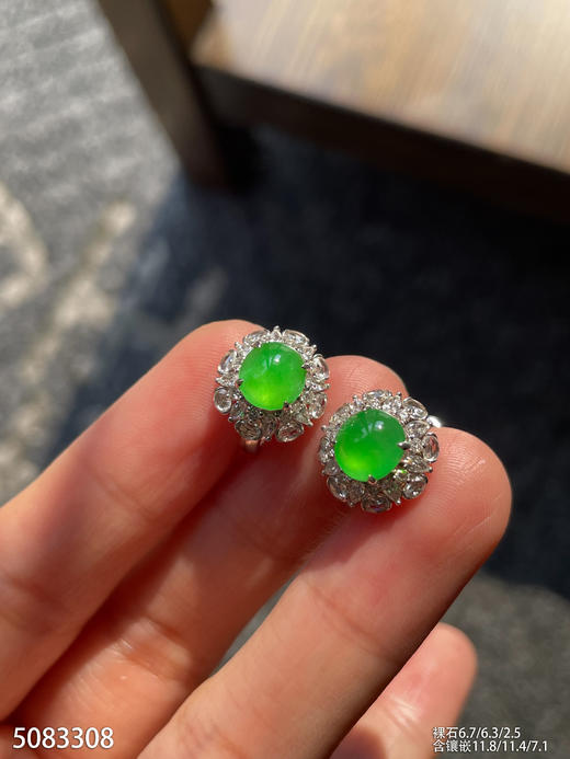 5083308，蛋面耳钉。具体价格微信咨询 商品图1