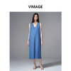 VIMAGE纬漫纪简约直筒宽松圆领休闲遮肉无袖连衣裙2025夏季新款V2307929 商品缩略图0