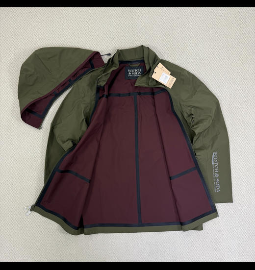 荷兰小苏打 元单 防泼水中长款 压胶冲锋衣外套 WT862 商品图3