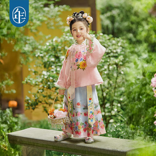 【花鼓隆咚汉服套装】年衣童装25秋季新款明制汉服中式礼服上衣半裙两件套花鼓隆咚汉服套装 商品图3