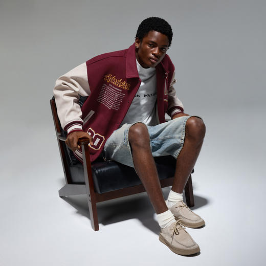 CHINISM赤尘 重工铆钉撞色拼接棒球夹克男秋季美式运动潮牌外套 商品图2