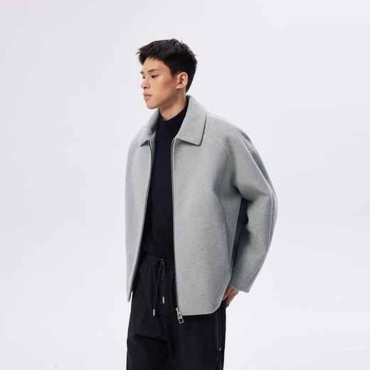 CHINISM赤尘 毛呢外套男冬季男士短款翻领美式高级加厚行政夹克 商品图0