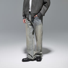 CHINISM赤尘 重磅水洗工装牛仔裤男春秋宽松直筒裤复古男士伐木裤