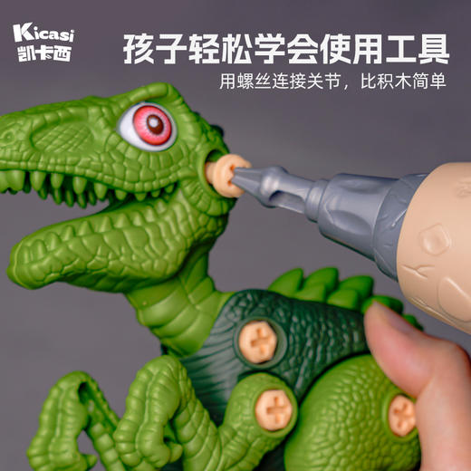 凯卡西儿童仿真动物拆装拧螺丝恐龙玩具模型霸王龙男孩生日礼物 商品图8