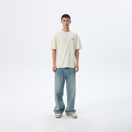 CHINISM赤尘 背后CH创意花卉印花短袖T恤男夏季宽松男士半袖上衣 商品图2