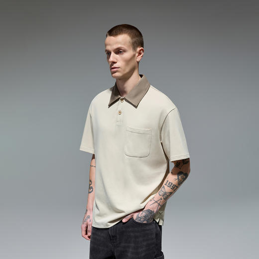 【凉感】CHINISM赤尘 撞色拼接polo衫男2025夏季抗菌速干短袖上衣 商品图3