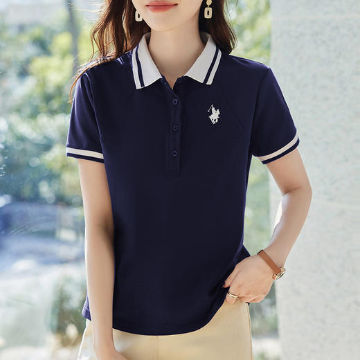 雀说polo领短袖t恤爆款翻领半袖时尚正肩上衣体恤AL20069 商品图1