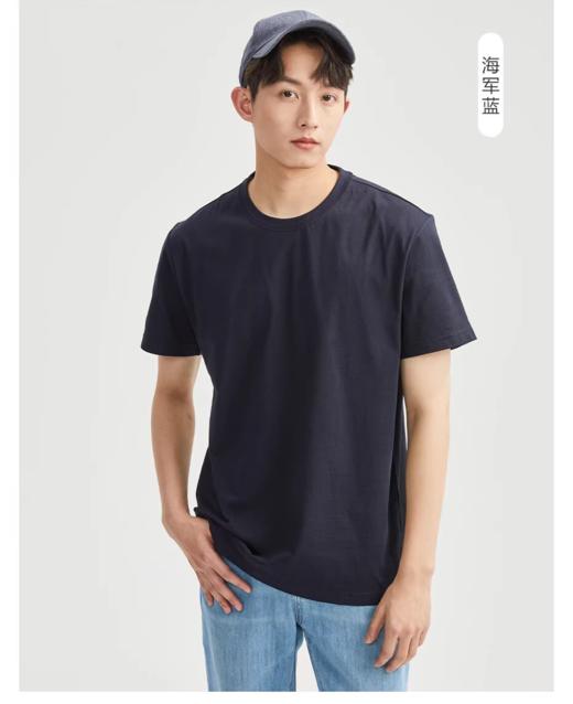 佐丹奴男装针织纯棉纯色简约基础款舒适圆领T恤衫01025250 商品图0