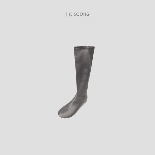 THESOONG|"流光奢感"弹力真丝缎面光泽感尖头中筒靴HWZB7570 商品图4