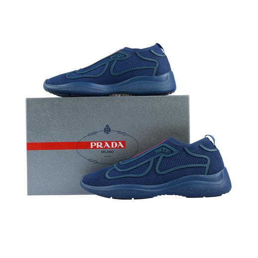 【超惠秒】Prada 普拉达 男士织物真皮舒适百搭运动休闲鞋 12141 商品图1