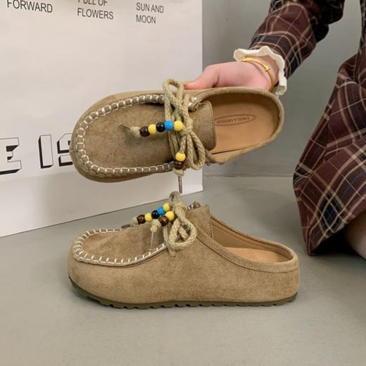 🌈【ROAADN复古文艺增高民族风麻绳木珠勃肯】🔥 3 种款式 + N 种穿搭，让姐妹们找回「穿搭自由」的松弛感✨ 🌸【乐福 / 半包 / 全包】+ N 种穿搭，从此告别「穿搭焦虑」 商品图0