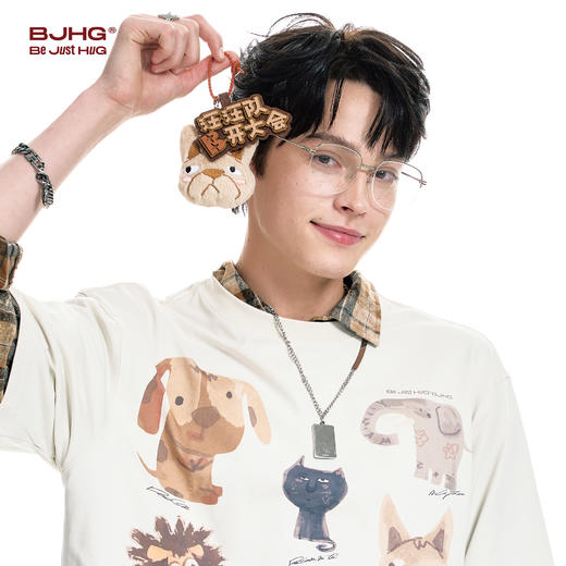 BJHG不计后果 小狗玩偶挂件t恤配饰潮流百搭饰品趣味设计衣服装饰 商品图2