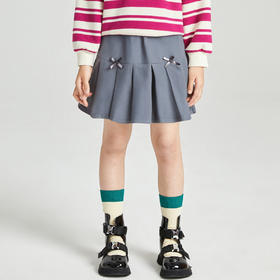 笛莎Deesha 2025秋季新款女童时尚学院风百褶半身裙