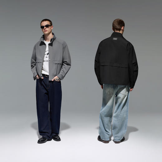 CHINISM赤尘 黑色立领夹克男秋季新款潮牌休闲通勤男士工装外套 商品图4