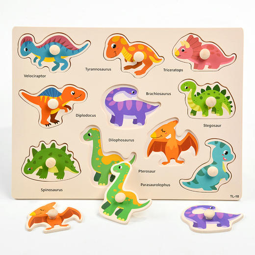 【寓教于乐，动手动脑，以学为乐！】木制儿童手抓板 早教开发 智力抓板 数字字母水果 动物蔬菜拼图拼板-QB 商品图13