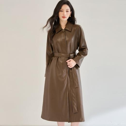 SH 22626像风衣的皮衣中长款慵懒风外套油蜡皮衣 商品图3