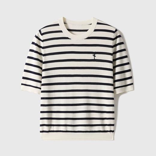 新款天丝莱赛尔桑蚕丝条纹芭蕾女孩刺绣衫 商品图8