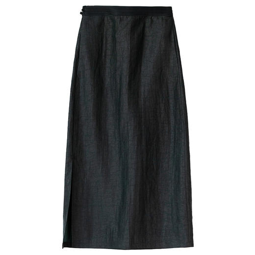 牧衣游原创 19姆米香云纱直筒半裙轻薄垂感黑色百搭半身裙 云枕雨 商品图4