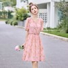 法式气质优雅小个子温柔时尚，V领收腰碎花连衣裙HR-BBL5058 商品缩略图3