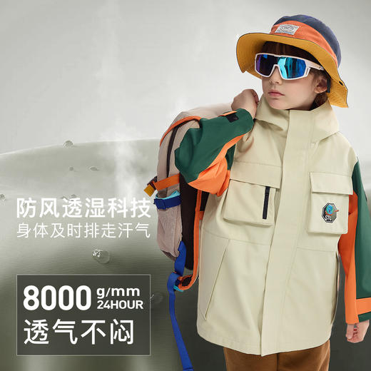 【MQD】童装男童三防风衣春秋装款儿童蓄热防风三合一外套 商品图0